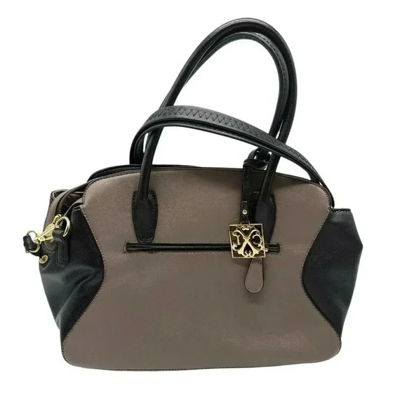 Christian Lacroix Taupe Black Dual Tone Purse Gently Used Adjustable Strap - Picture 3 of 8